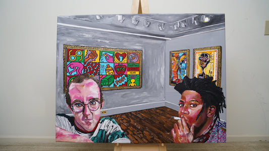 Basquiat and Keith Haring Canvas Painting